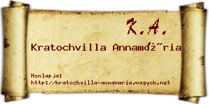 Kratochvilla Annamária névjegykártya