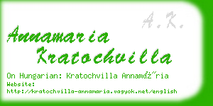 annamaria kratochvilla business card